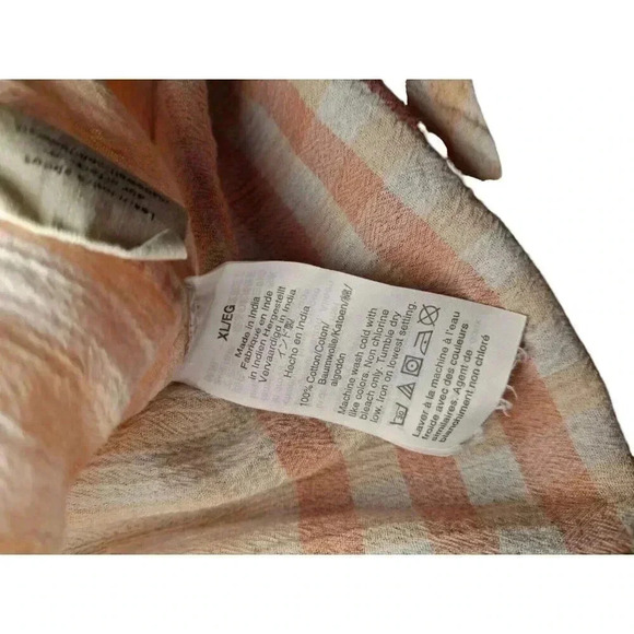 Madewell Ombre Gingham Check Short Sleeve Central Tunic Button Up Shirt Size XL - Picture 10 of 13